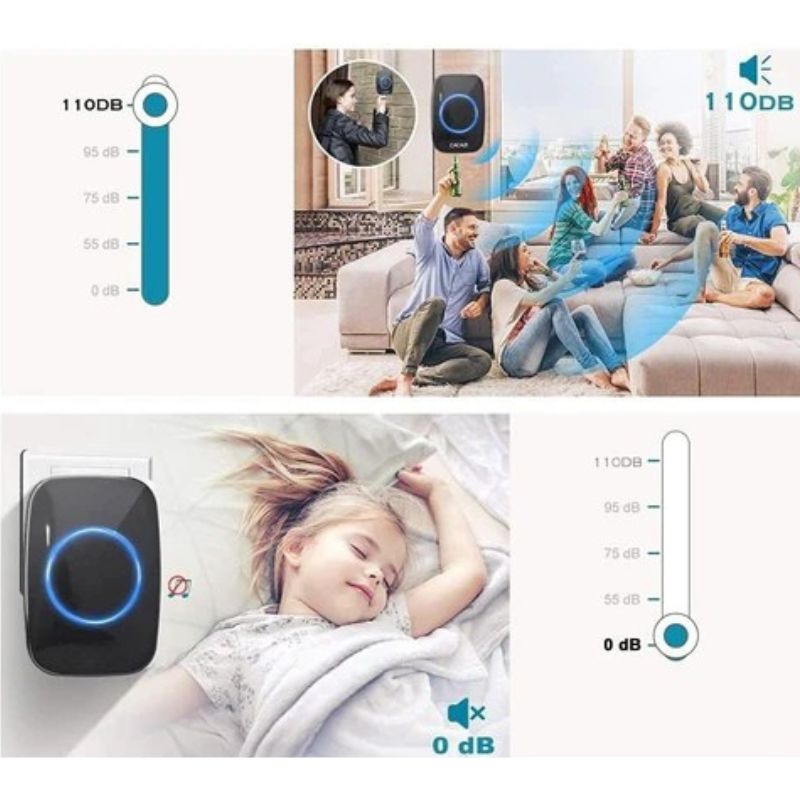 Campainha Inteligente Sem Fio - Conexão Wi-Fi, Função de Vídeo e Intercomunicador