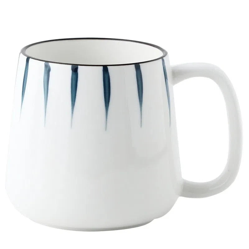 Caneca de Cerâmica Pintada à Mão Estilo Japonês - Capacidade de 500ml