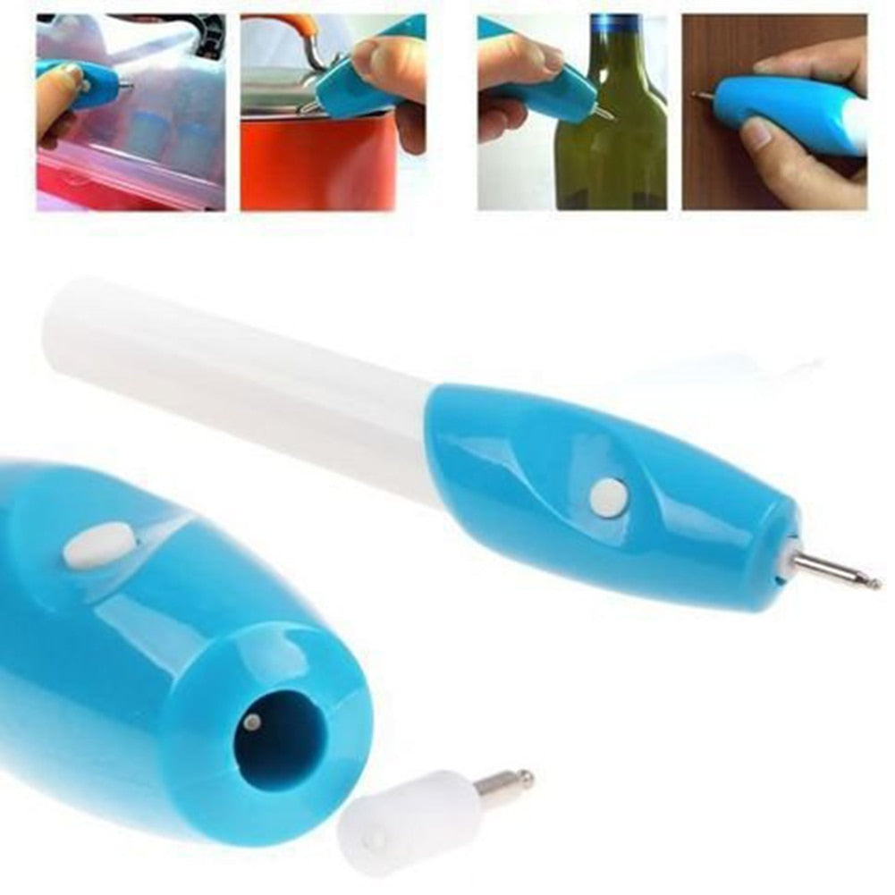 Caneta Mágica Elétrica para Gravação em Vidro, Metal, Plástico e Madeira - Ideal para Artesanato e Personalização