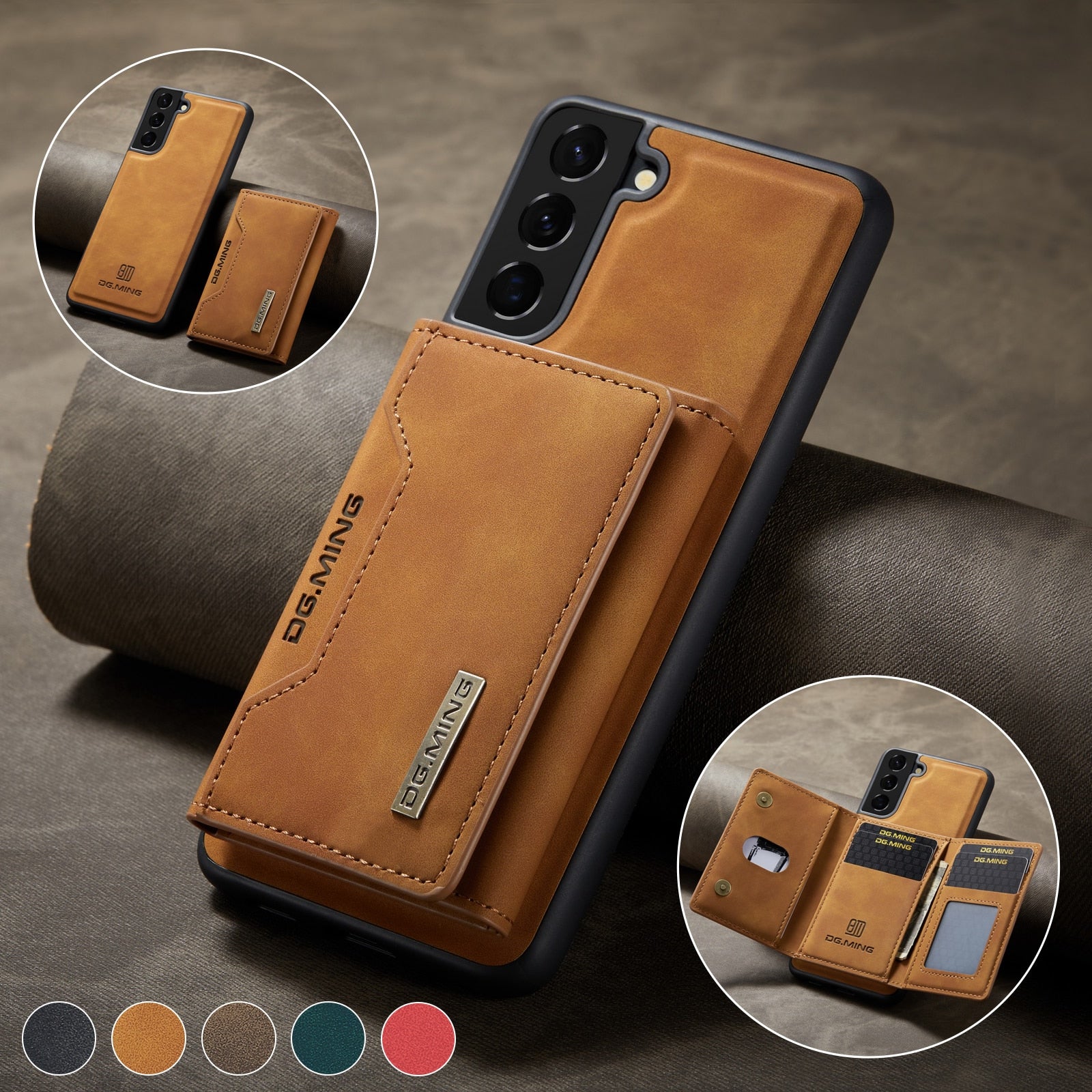 Capa Ultra Fina para Samsung em Couro com Carteira Magnética 2 em 1