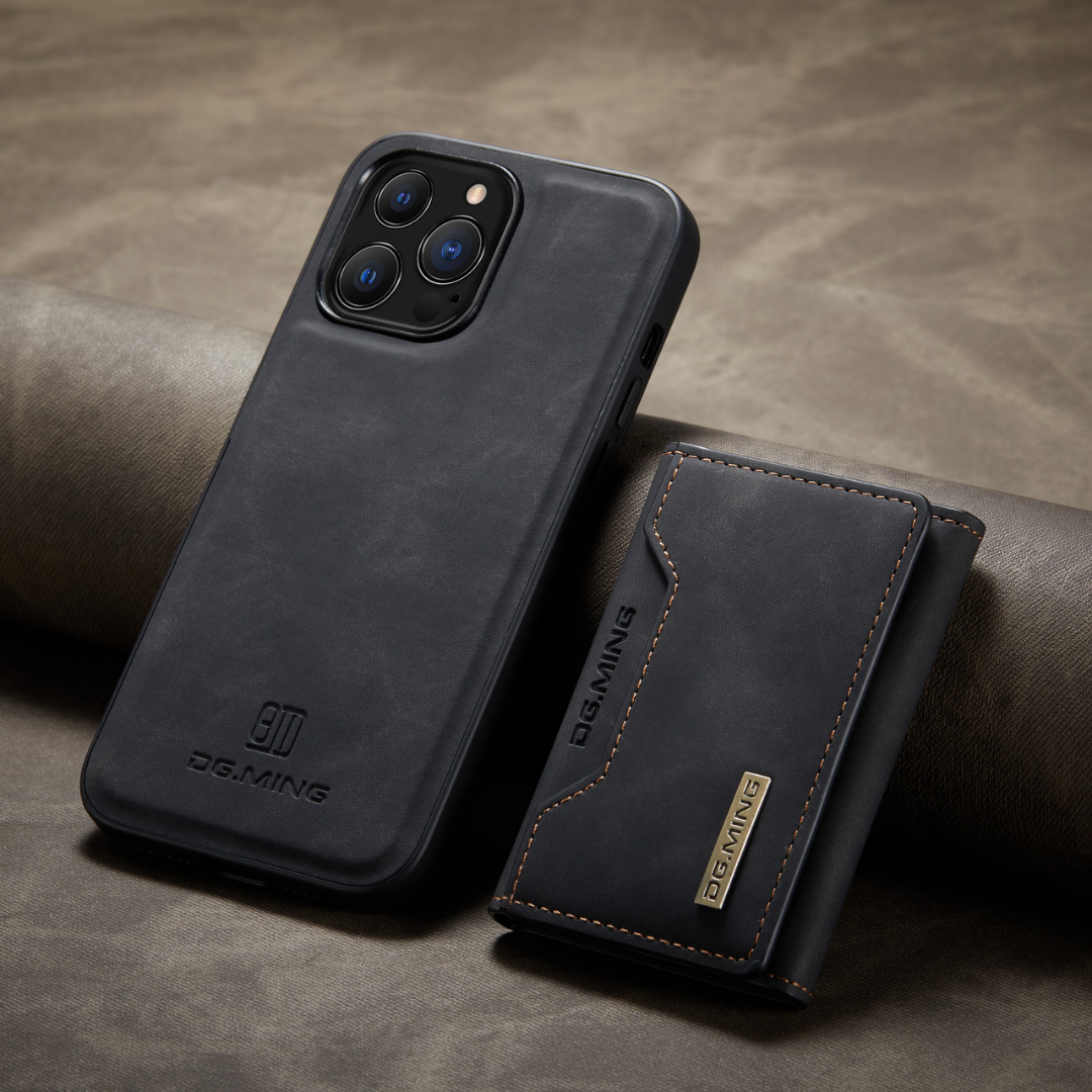 Capa Ultra Fina para iPhone de Couro com Carteira Magnética 2 em 1