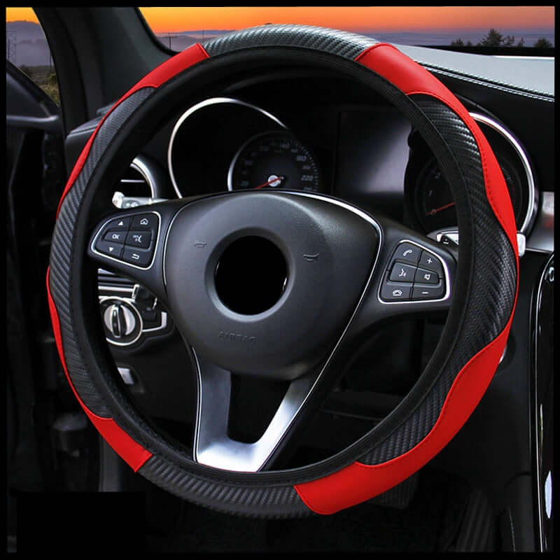 Capa de Volante Universal em Couro para Veículos - Acessório Automotivo