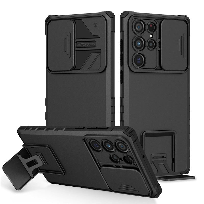 Capinha Protetora para Samsung com Armadura Anti Impacto e Suporte para Câmera