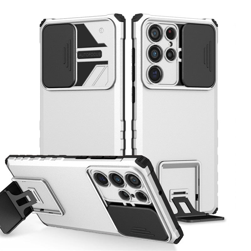 Capinha Protetora para Samsung com Armadura Anti Impacto e Suporte para Câmera