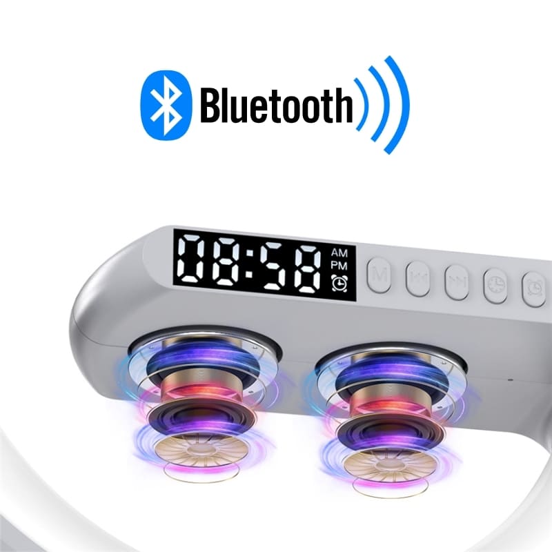 Carregador Indutivo para iPhone e Samsung com Despertador e Luminária Integrados