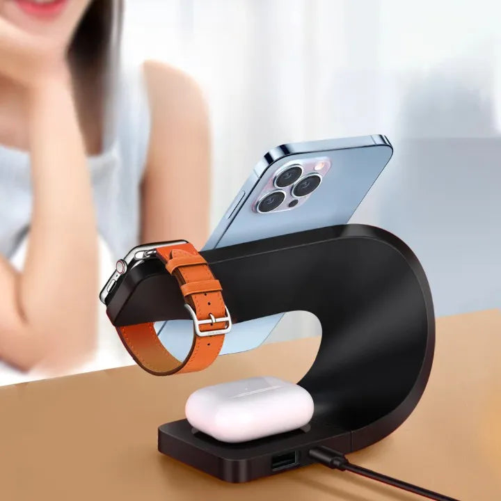 Carregador Magnético Wireless 4 em 1 para Dispositivos Apple