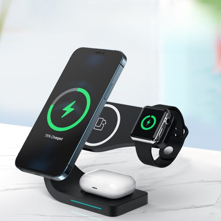 Carregador Magnético Wireless 4 em 1 para Dispositivos Apple