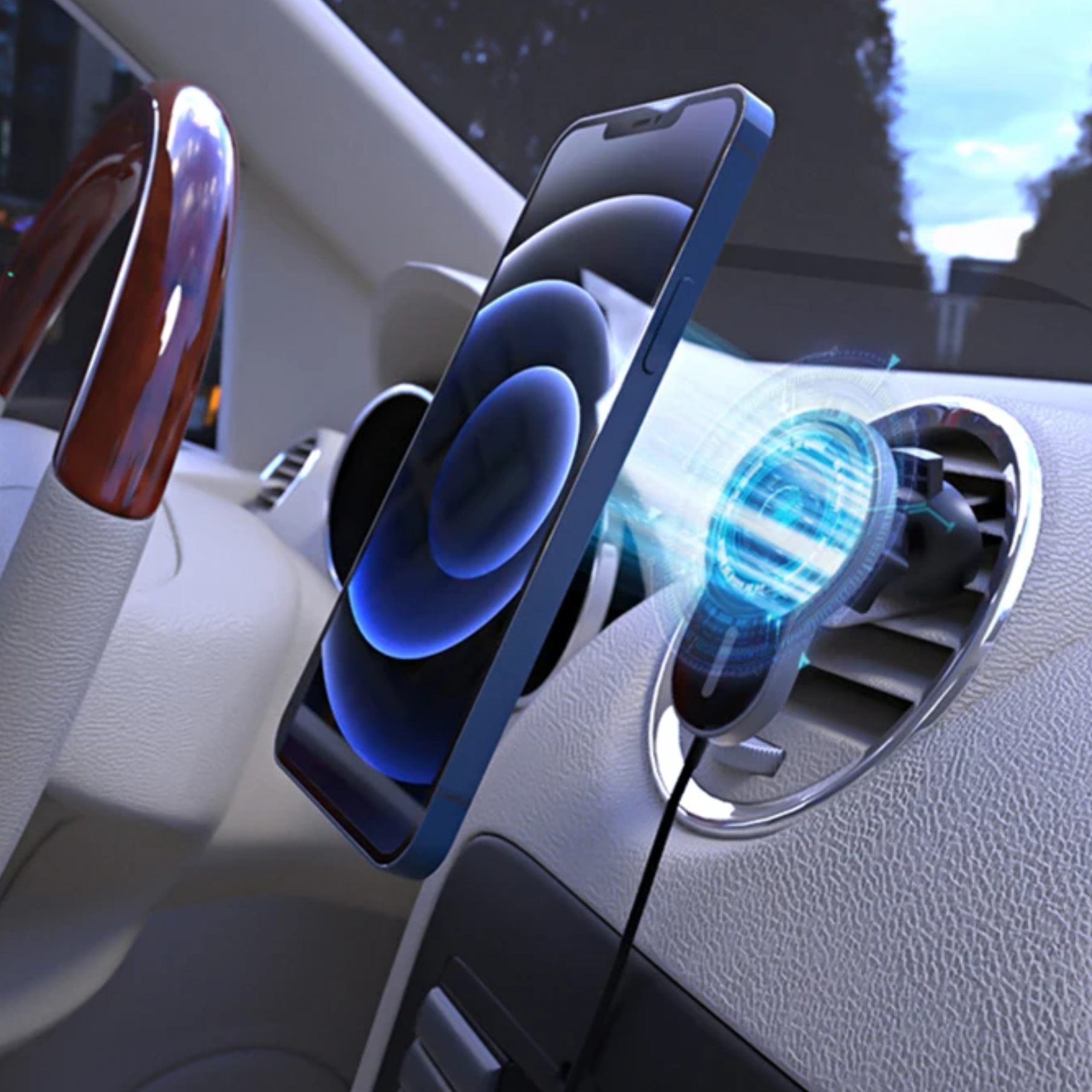 Carregador Magnético para Veículos 15W - Rápido e Eficiente