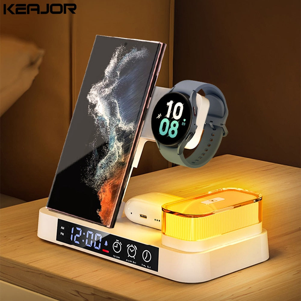 Carregador Sem Fio 3 em 1 para Samsung - Estação de Carregamento Rápido e Prático
