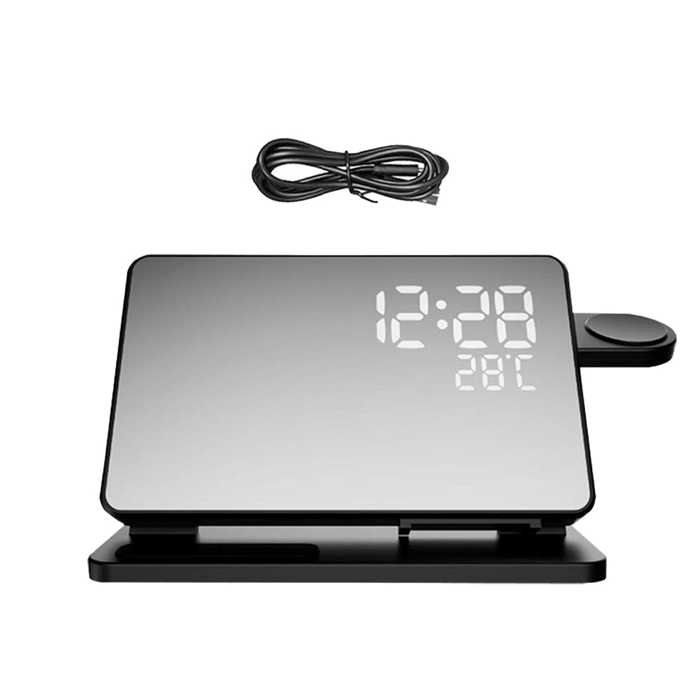 Carregador Sem Fio 3 em 1 para Samsung com Relógio LED Integrado