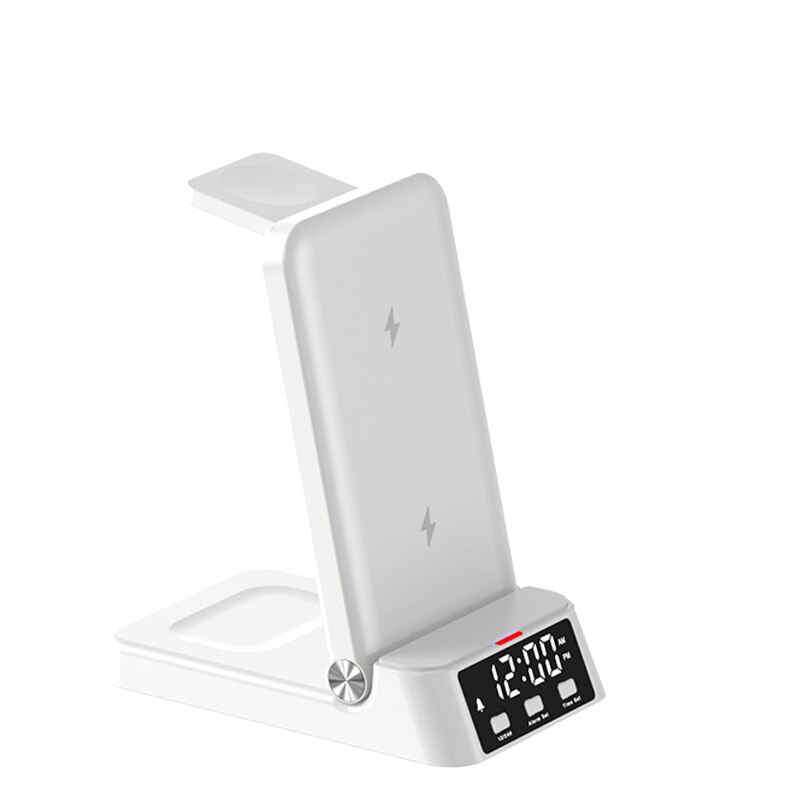 Carregador Sem Fio 4 em 1 com Relógio LED - Fast Charger Multifuncional