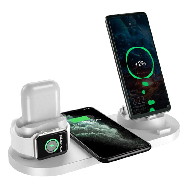 Carregador Sem Fio 7 em 1 - Carregamento Rápido 2.0 para Dispositivos Móveis
