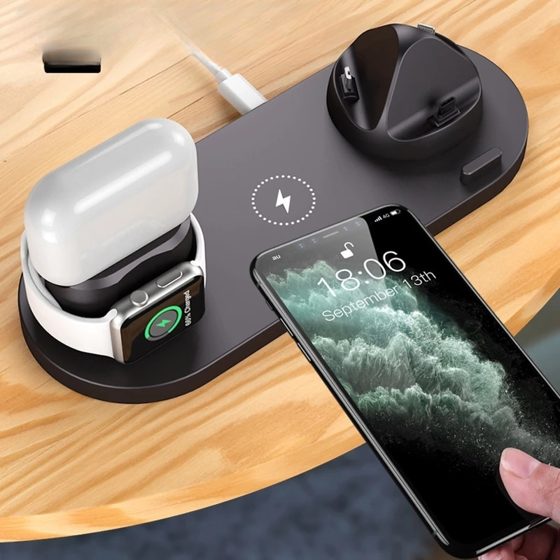 Carregador Sem Fio 7 em 1 - Carregamento Rápido 2.0 para Dispositivos Móveis