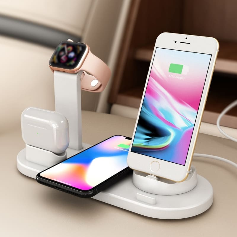 Carregador Sem Fio Multifuncional para iPhone e Samsung - Indução Rápida e Eficiente