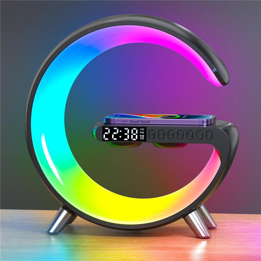 Carregador Sem Fio Rápido com Luz LED RGB - Carregamento Eficiente