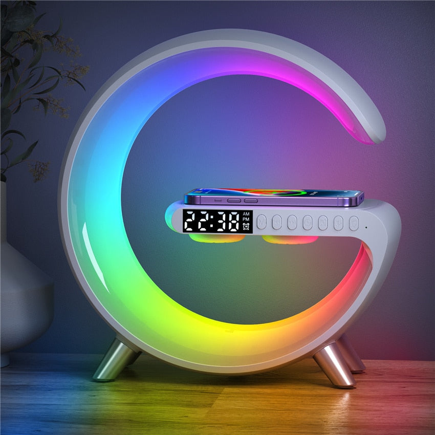 Carregador Sem Fio Rápido com Luz LED RGB - Carregamento Eficiente