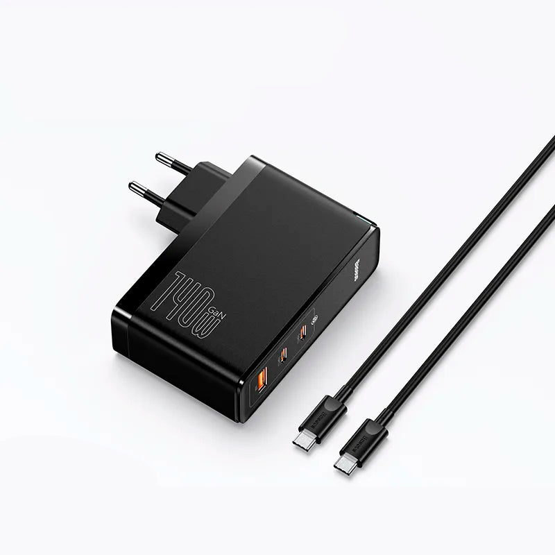 Carregador Triplo GaN 5 PRO 140W da Baseus - Carregamento Rápido e Eficiente