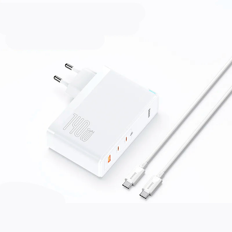 Carregador Triplo GaN 5 PRO 140W da Baseus - Carregamento Rápido e Eficiente