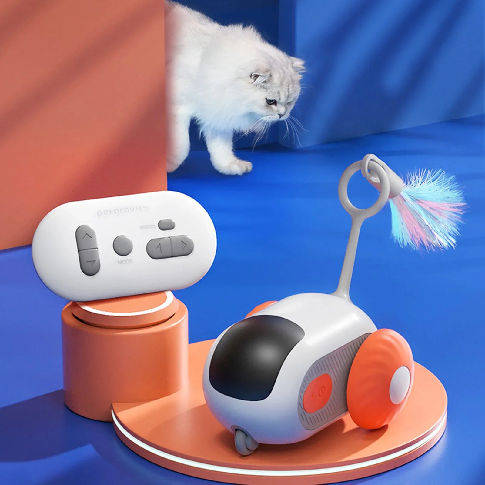 Carrinho Interativo para Gatos com Brinquedos e Acessórios