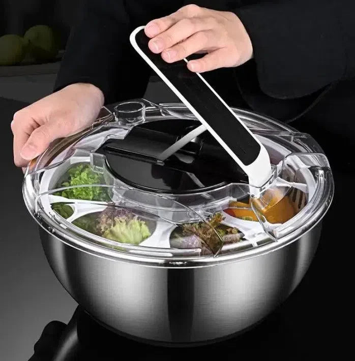 Centífuga de Salada com Bowl em Aço Inoxidável - Eficiente e Durável