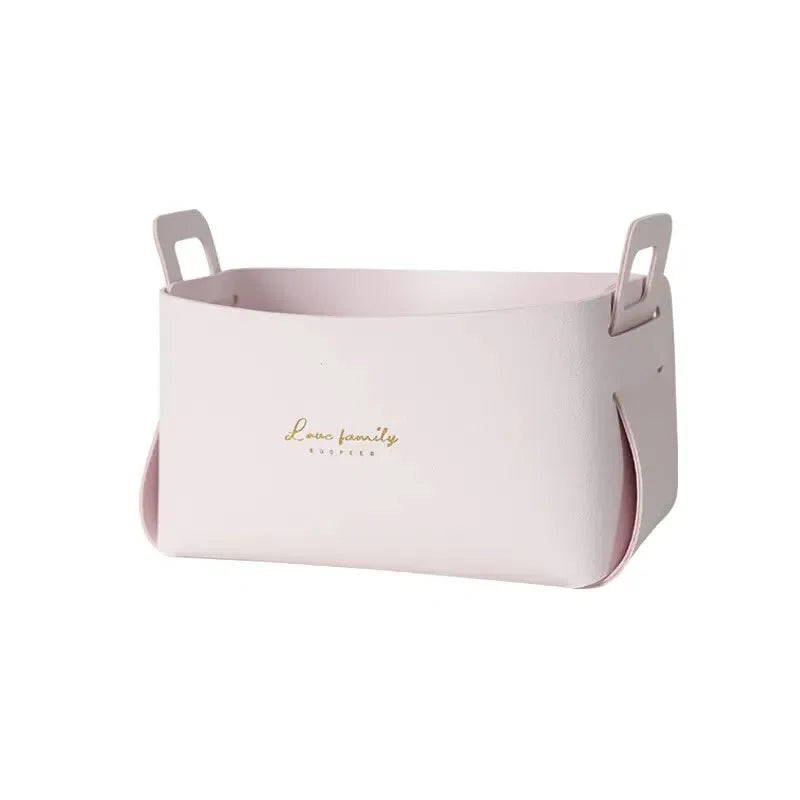 Cesta Organizadora Minimalista de Couro para Armazenamento