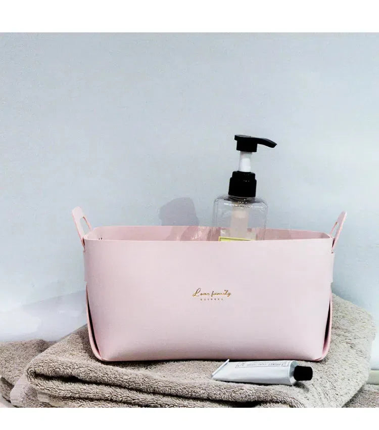 Cesta Organizadora Minimalista de Couro para Armazenamento