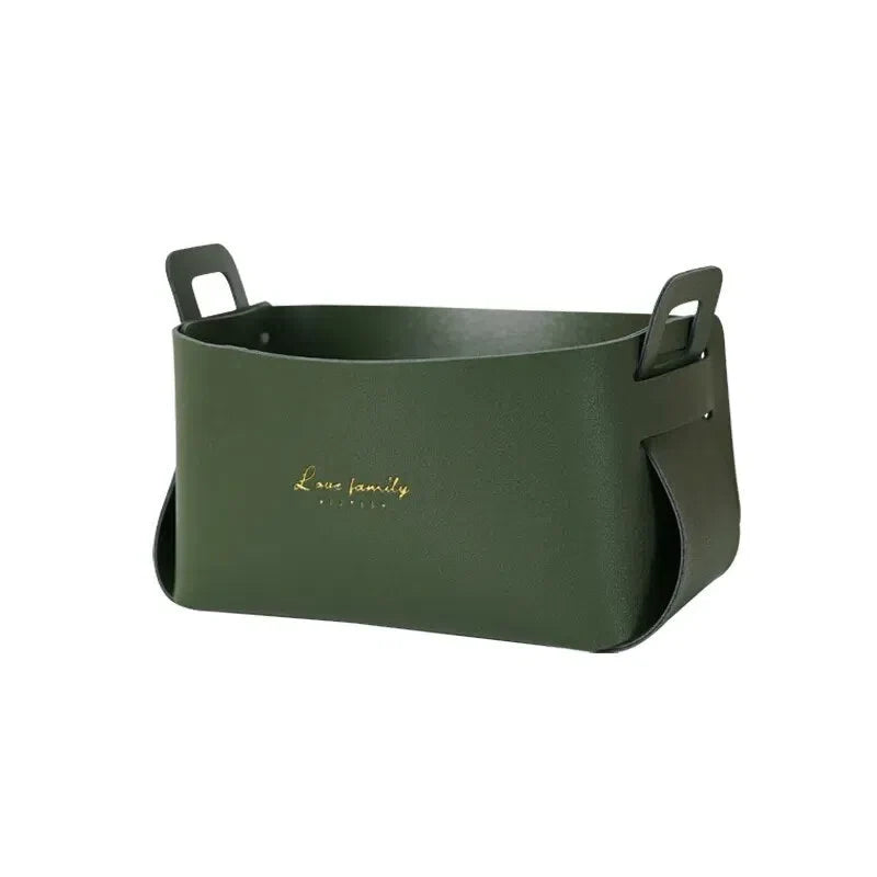 Cesta Organizadora Minimalista de Couro para Armazenamento