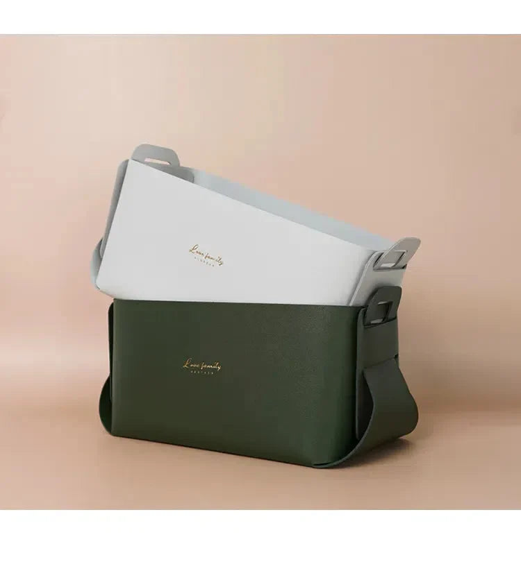 Cesta Organizadora Minimalista de Couro para Armazenamento