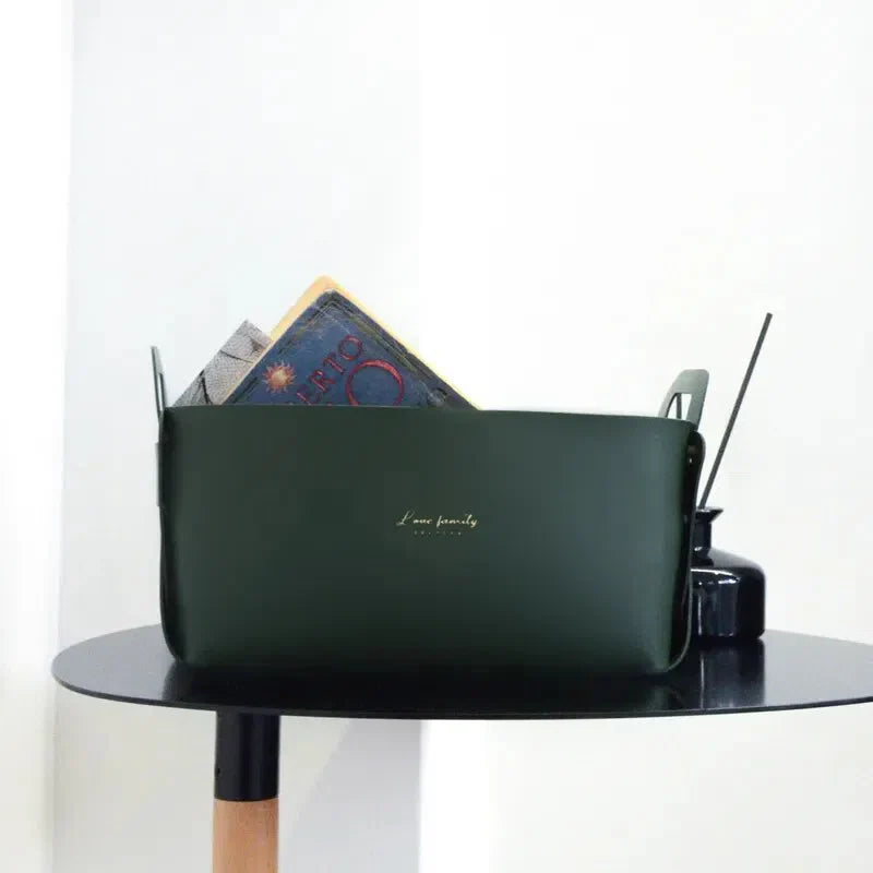 Cesta Organizadora Minimalista de Couro para Armazenamento