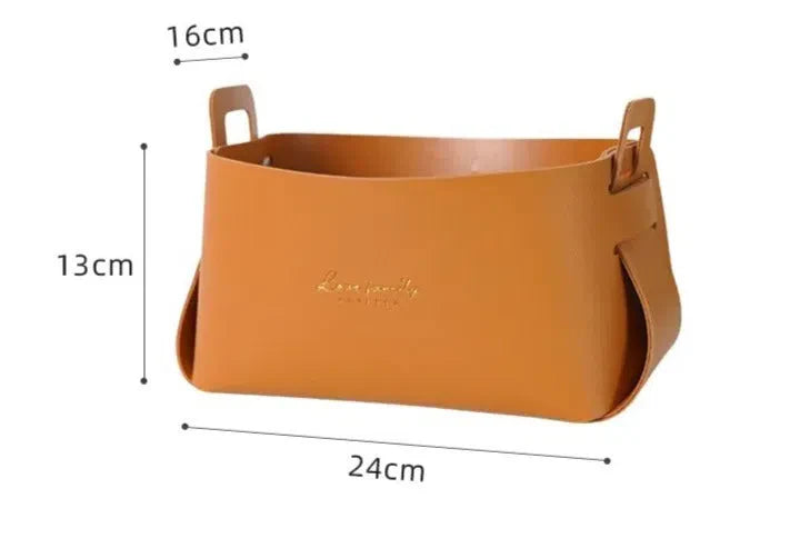 Cesta Organizadora Minimalista de Couro para Armazenamento