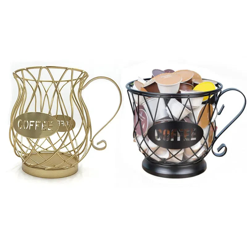Cesta Vintage para Armazenamento de Cápsulas de Café - Organizador Estiloso para Cozinha