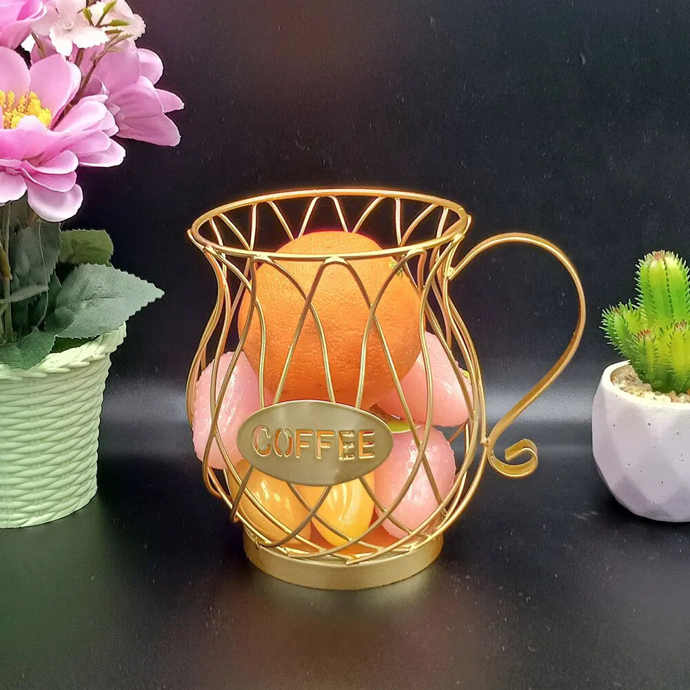 Cesta Vintage para Armazenamento de Cápsulas de Café - Organizador Estiloso para Cozinha