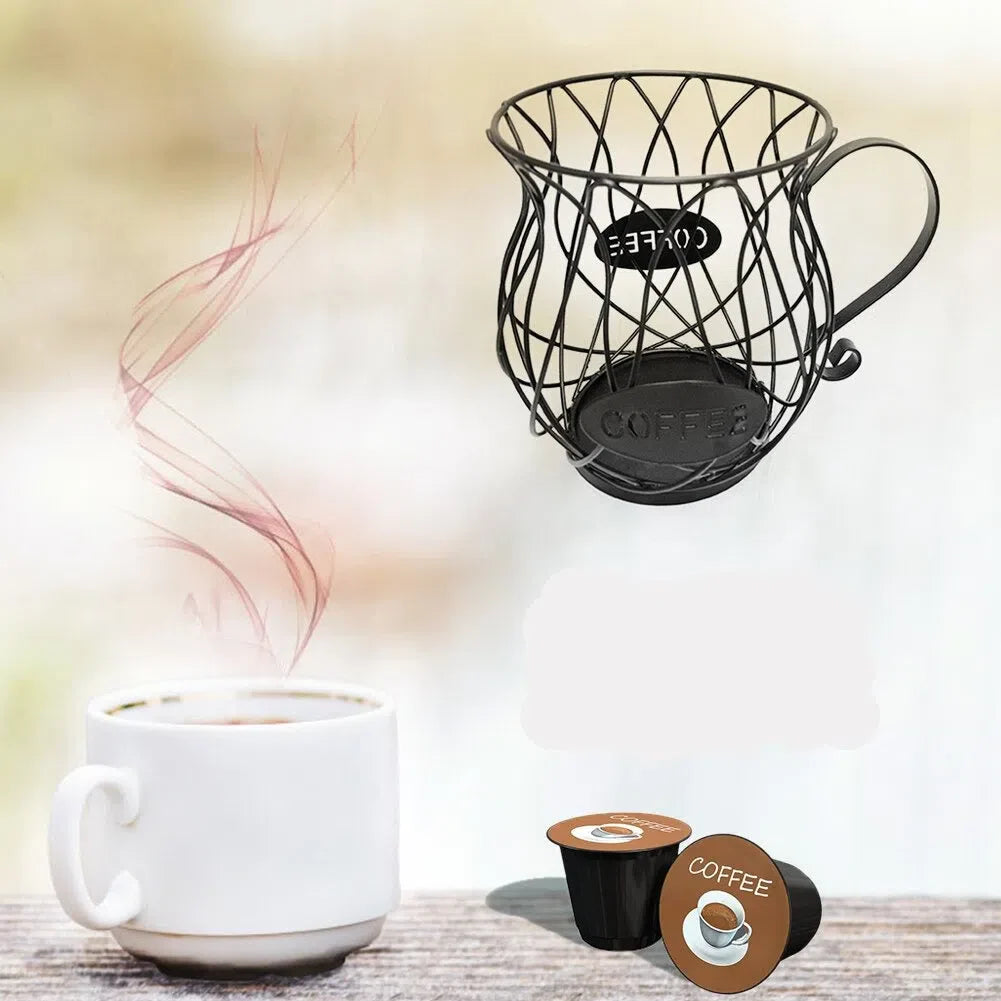 Cesta Vintage para Armazenamento de Cápsulas de Café - Organizador Estiloso para Cozinha