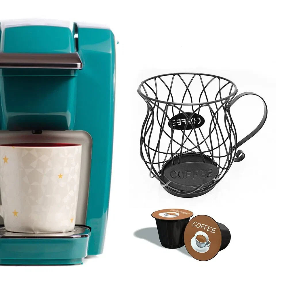 Cesta Vintage para Armazenamento de Cápsulas de Café - Organizador Estiloso para Cozinha