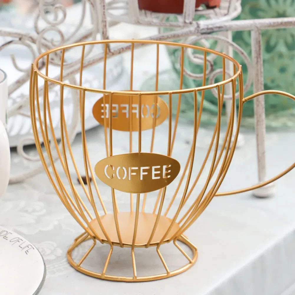 Cesta Vintage para Armazenamento de Cápsulas de Café - Organizador Estiloso para Cozinha