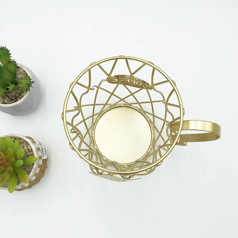 Cesta Vintage para Armazenamento de Cápsulas de Café - Organizador Estiloso para Cozinha