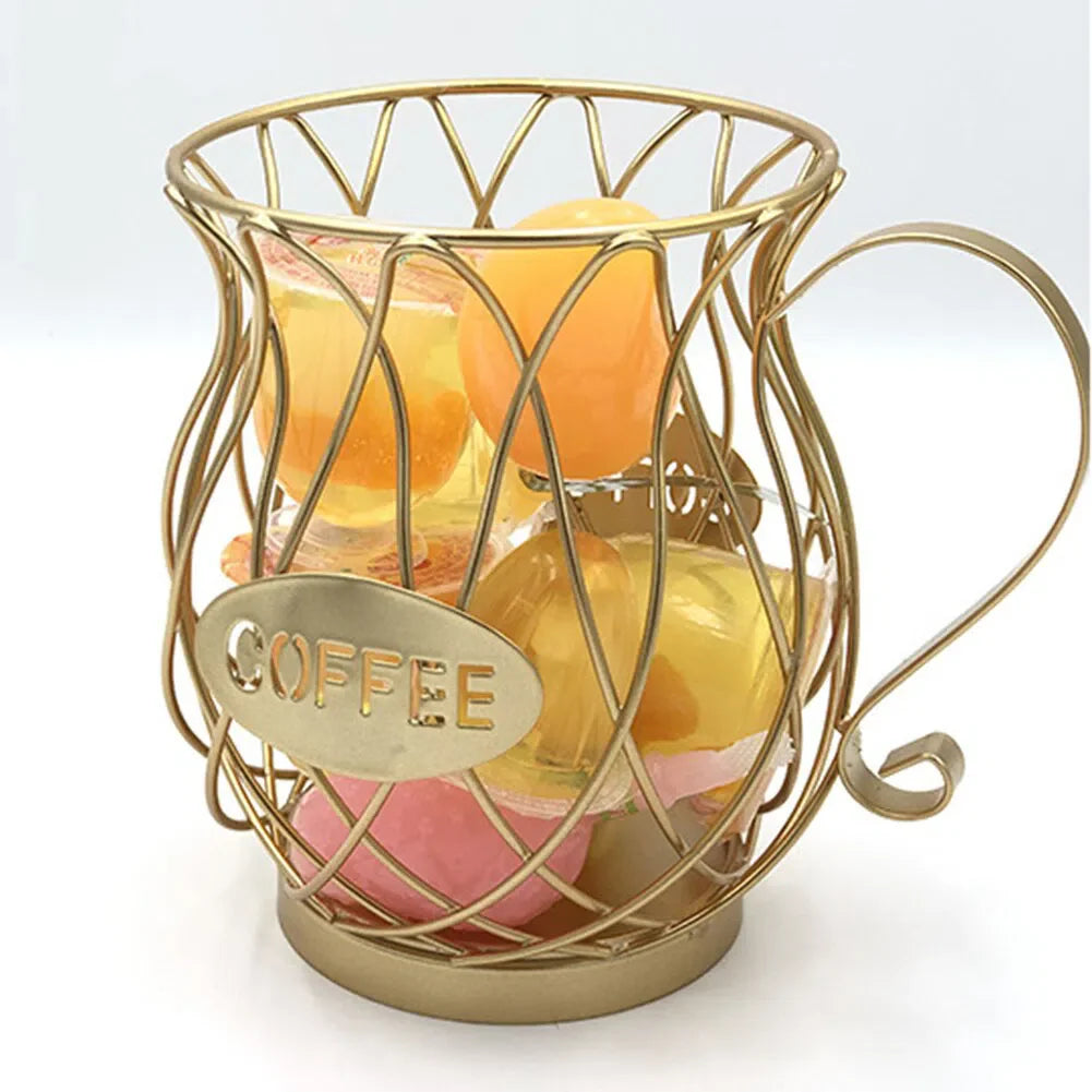 Cesta Vintage para Armazenamento de Cápsulas de Café - Organizador Estiloso para Cozinha