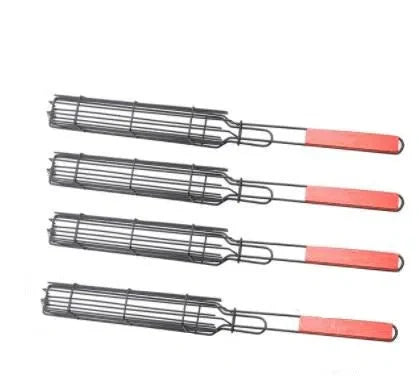 Cesta de Grelhar para Churrasco em Aço Inoxidável