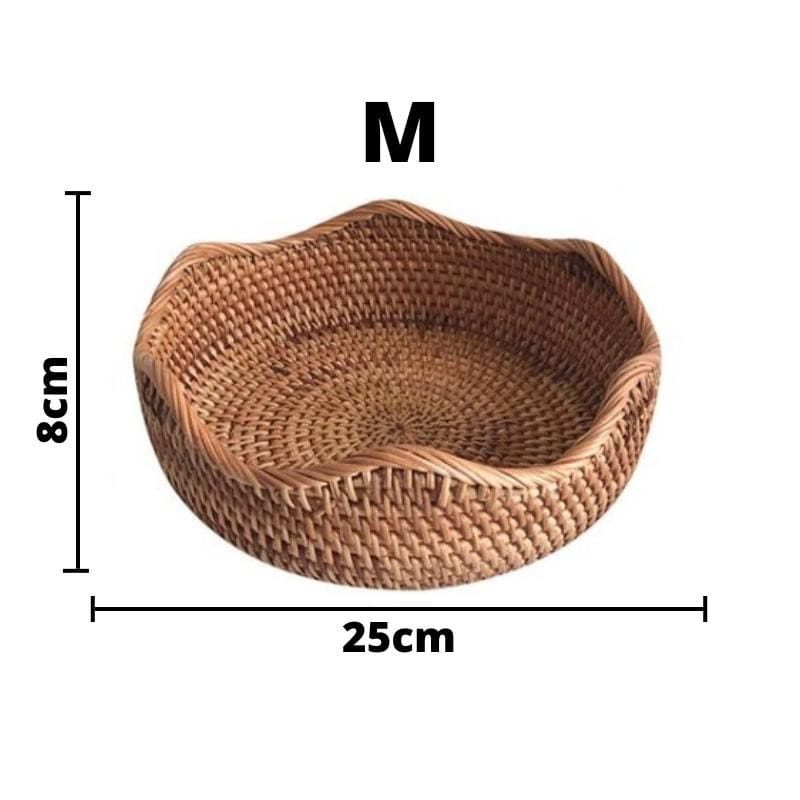 Cesta de Vime de Rattan Artesanal para Decoração e Armazenamento