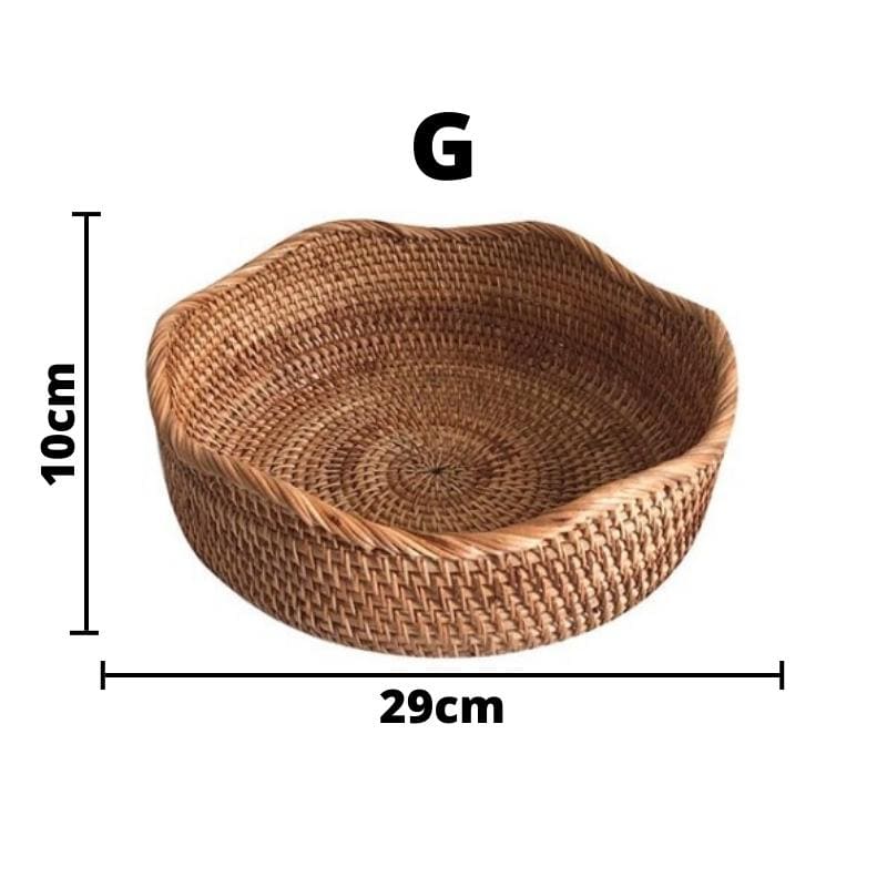 Cesta de Vime de Rattan Artesanal para Decoração e Armazenamento