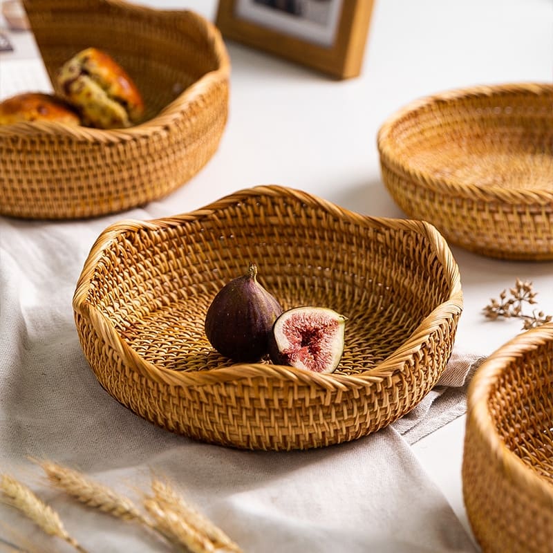 Cesta de Vime de Rattan Artesanal para Decoração e Armazenamento