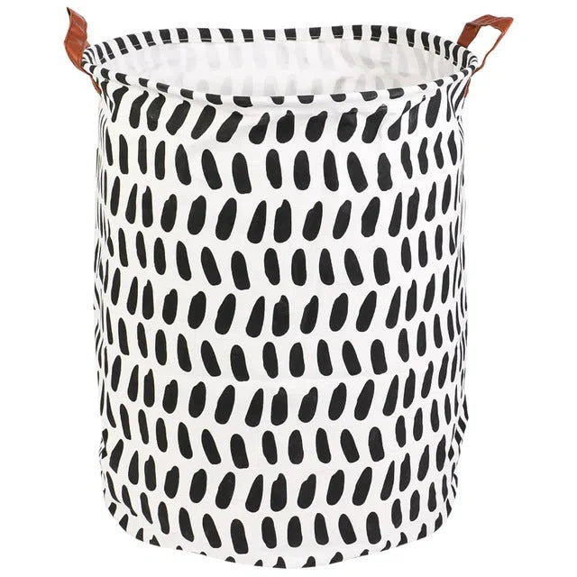 Cesto Organizador Dobrável com Alças de Couro para Armazenamento