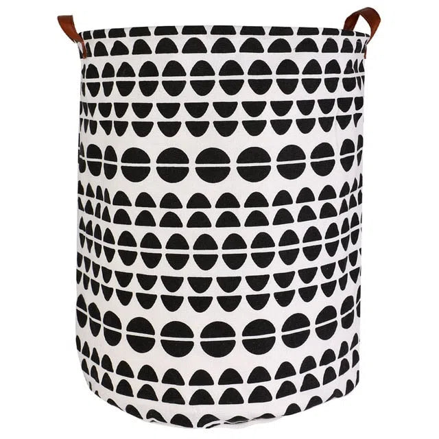 Cesto Organizador Dobrável com Alças de Couro para Armazenamento