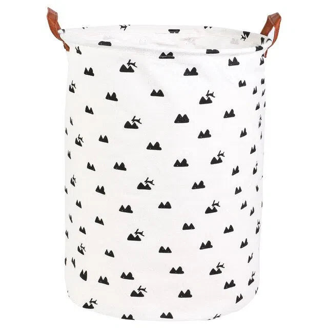 Cesto Organizador Dobrável com Alças de Couro para Armazenamento