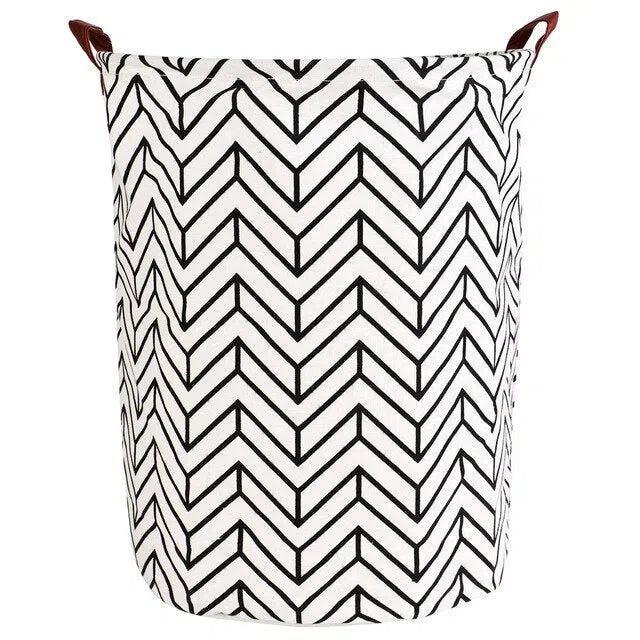 Cesto Organizador Dobrável com Alças de Couro para Armazenamento