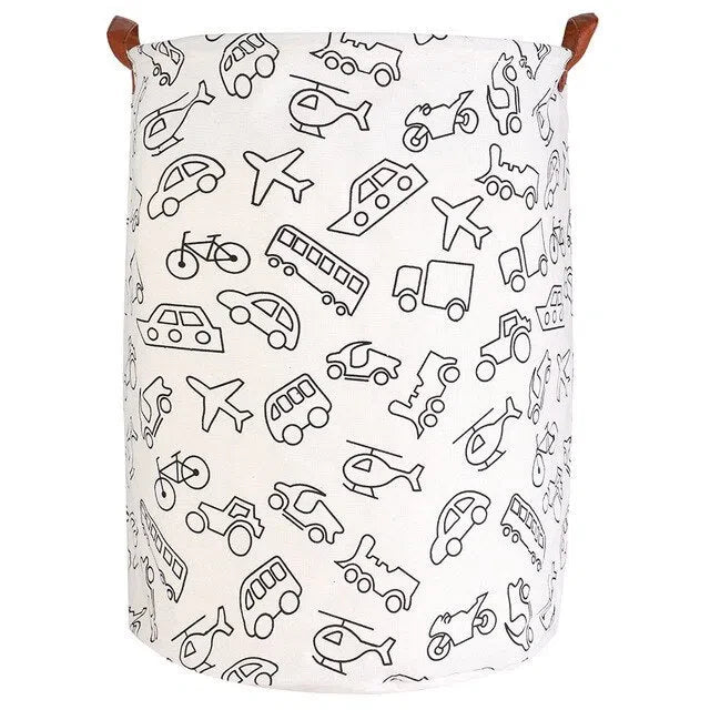 Cesto Organizador Dobrável com Alças de Couro para Armazenamento