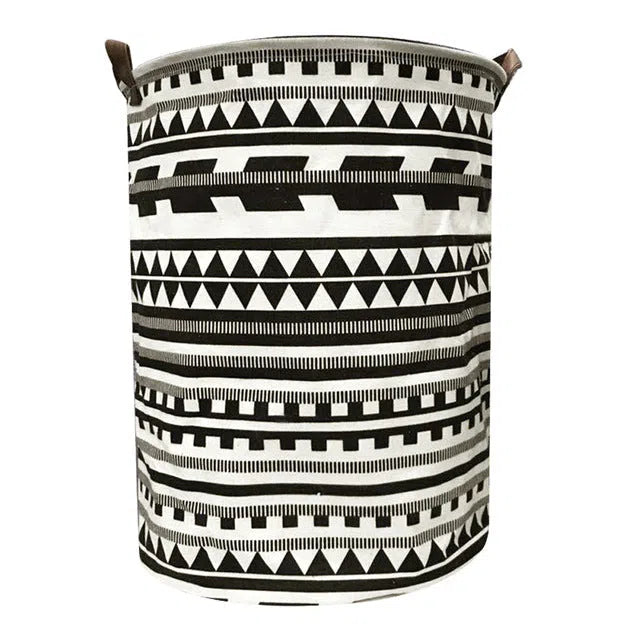 Cesto Organizador Dobrável com Alças de Couro para Armazenamento