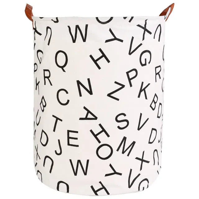 Cesto Organizador Dobrável com Alças de Couro para Armazenamento