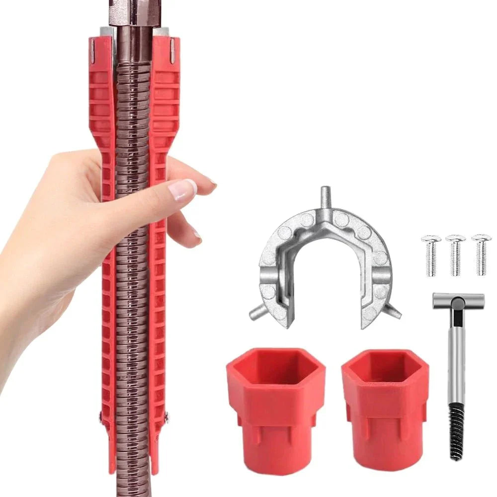 Chave de Encanamento Multifuncional 8 em 1 para Reparos e Manutenção