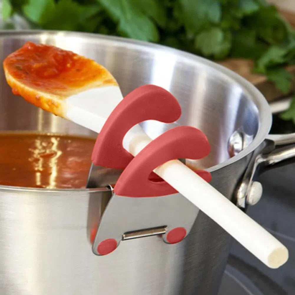 Clips para Panelas com Suporte para Colheres - Acessório Prático de Cozinha